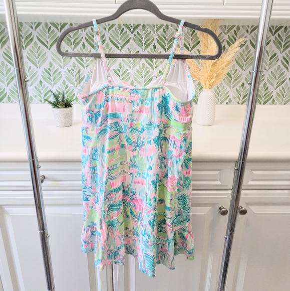 Lilly Pulitzer Adeli Perfect Match Meryl Luxletic Tennis Dress Pink Green Medium - Picture 4 of 10